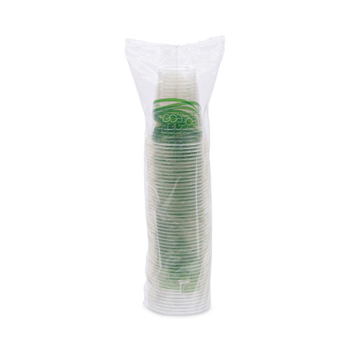 Eco-Products GreenStripe Renewable and Compostable Cold Cups， 12 oz， Clear， 50/Pack， 20 Packs/Carton (EPCC12GS)