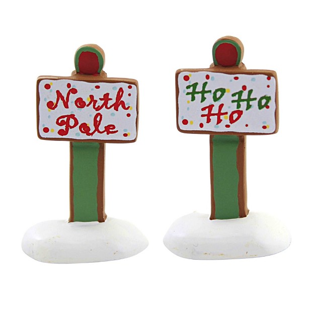 Department 56 Accessory Gingerbread Christmas Signs One Accessory Set Of 2 2 Inches Village Christmas 6009792 Resin White