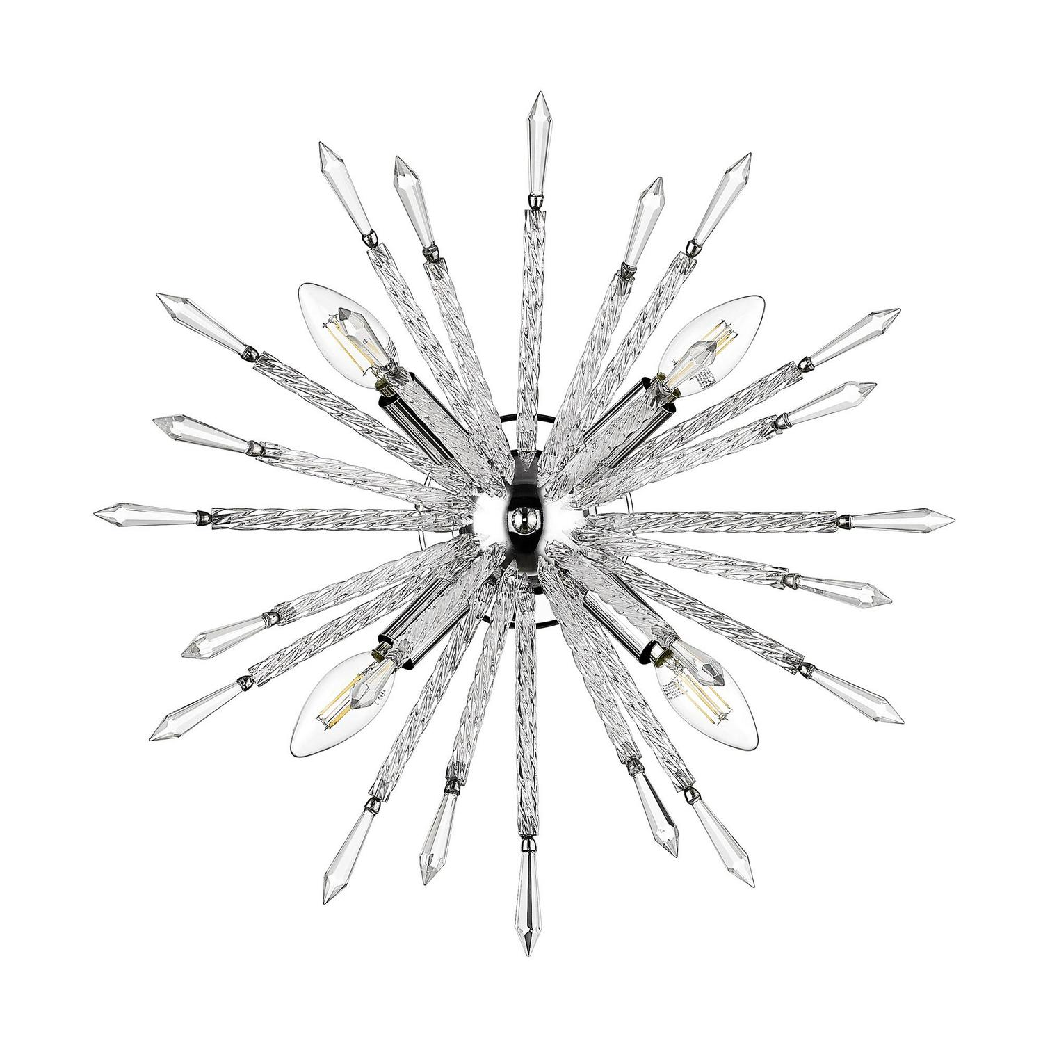 Ove Decors Sputnik  4 LED light Wall Sconce Lighting Fixture in Chrome Finish