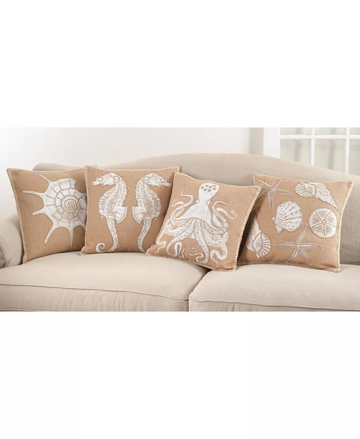 Saro Lifestyle Spiral Shell Decorative Pillow， 20 x 20