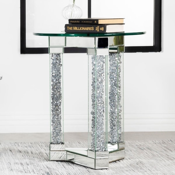 Coaster Furniture Octave Clear Glass and Mirror Glass End Table - 19.75