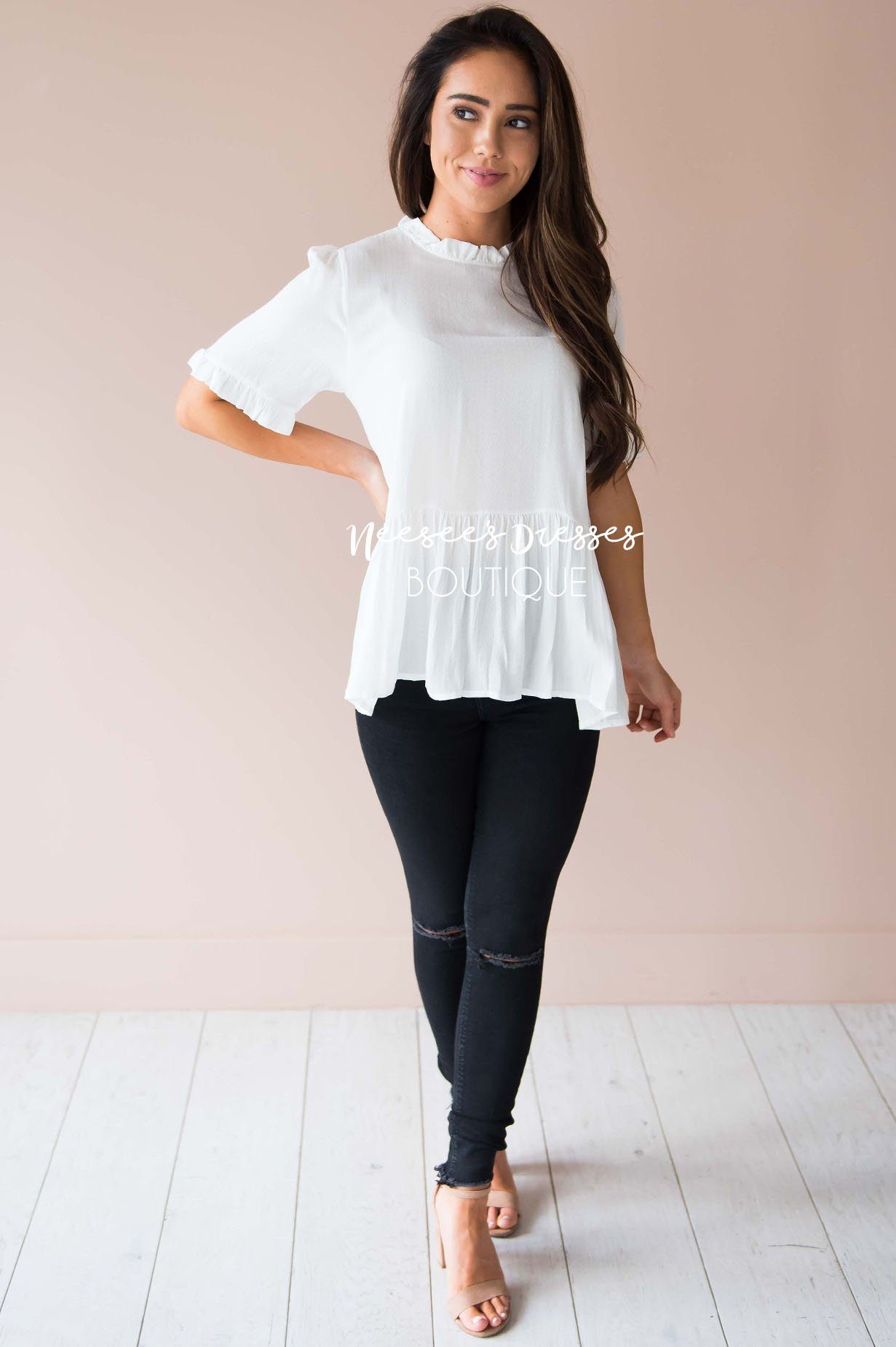 Enjoy It All Ruffle High Neck Top