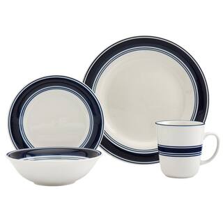 Tabletops Gallery Isiah 16-Piece Blue Stripe Dinnerware Set (Service for 4) TTU-F8231-ECM