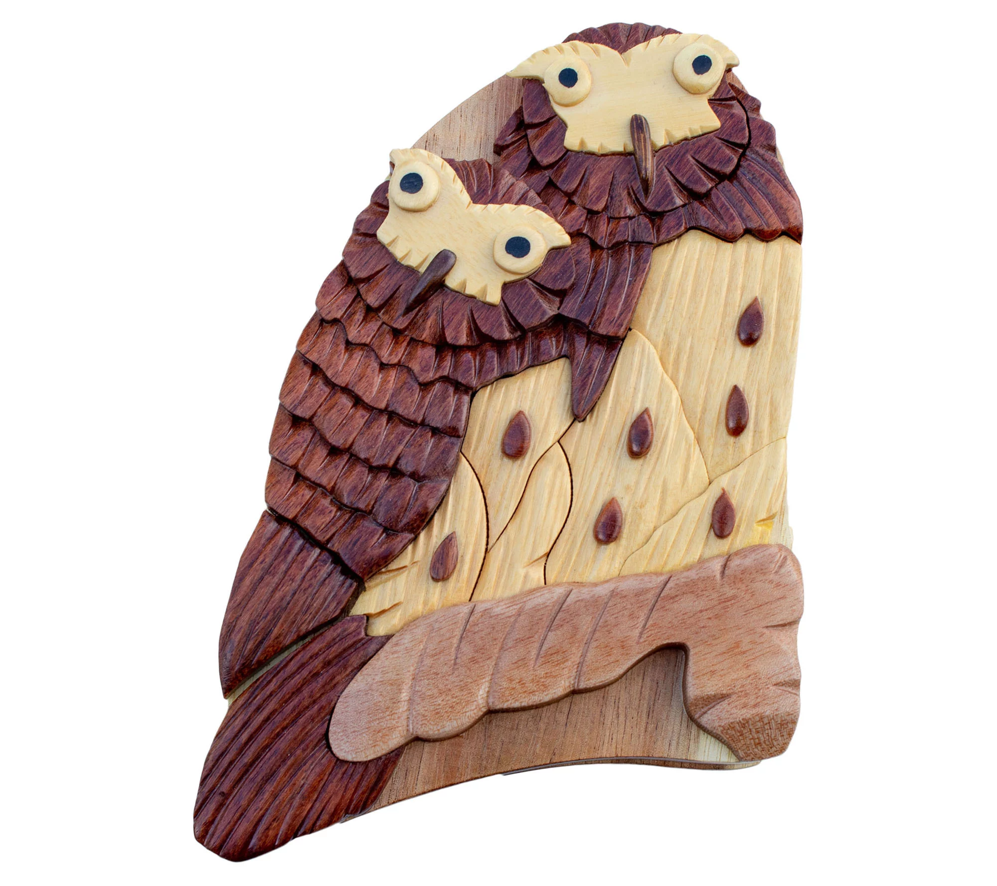 Carver Dan's Two Owls Puzzle Box with Magnet Closures