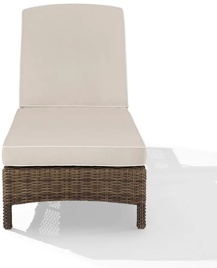 Bradenton Sand and Wicker Patio Chaise Lounge