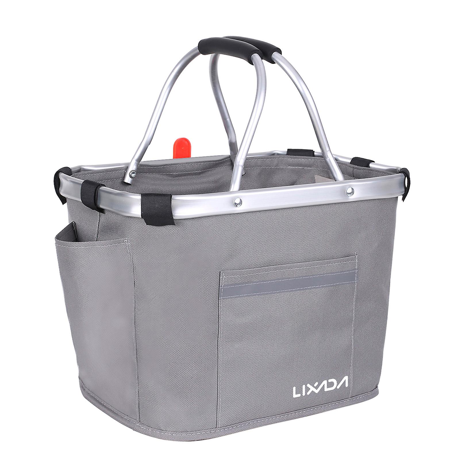 Lixada Collapsible Bike Basket Bicycle Handlebar Front Basket Pet Carrier Bag For Shopping Commuting