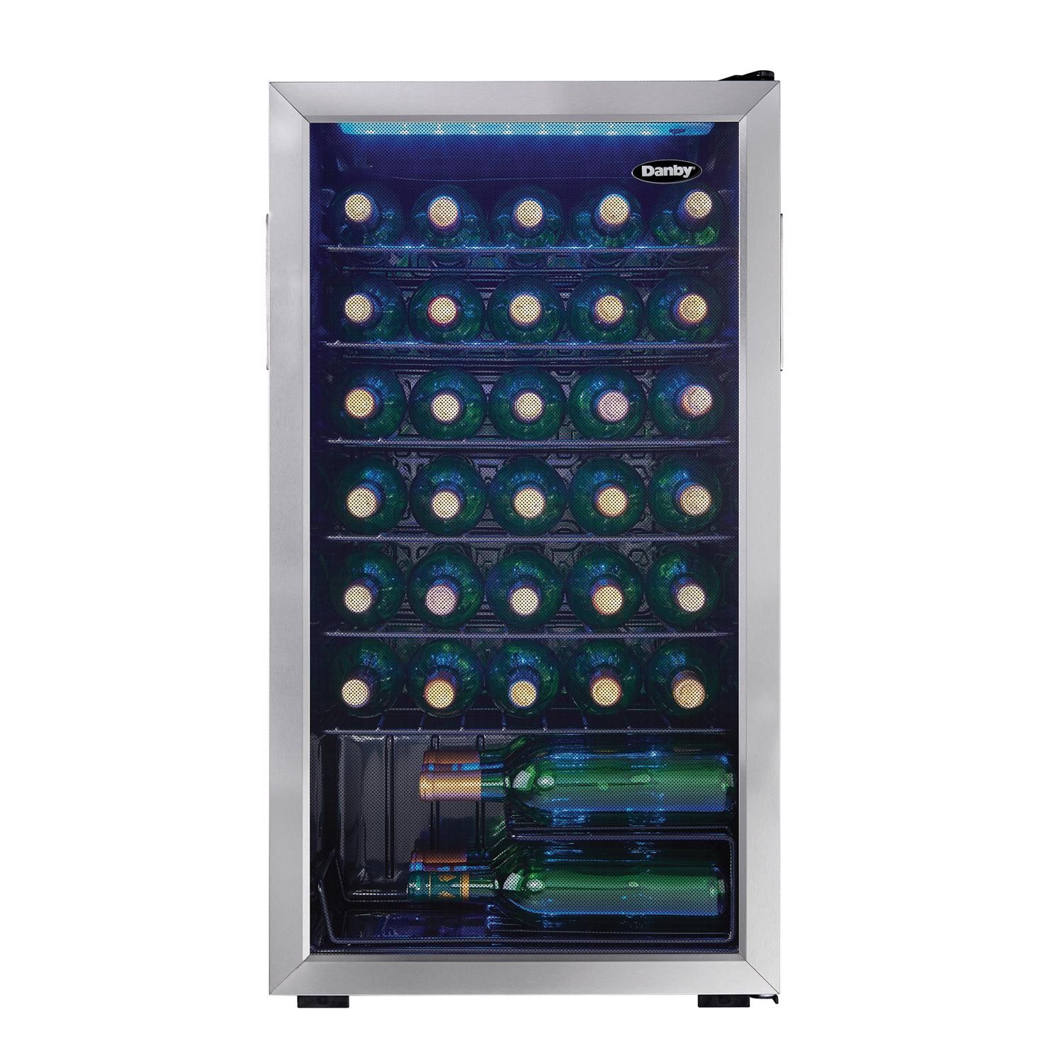 Danby 3.3 ft Black/Silver Stainless Steel Wine Cooler 115 W