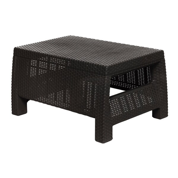 Errida Espresso Faux Rattan Patio Coffee Table by Havenside Home