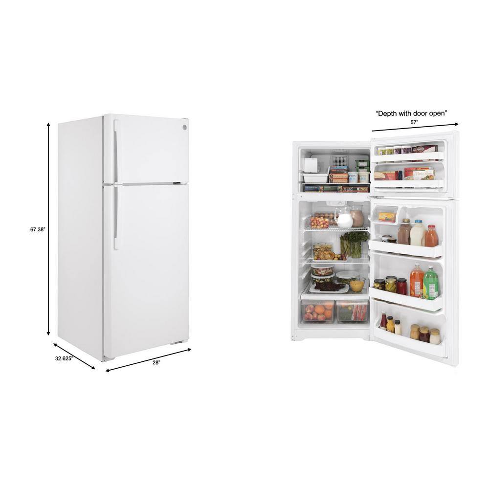 GE 17.5 cu. ft. Top Freezer Refrigerator in White GIE18DTNRWW