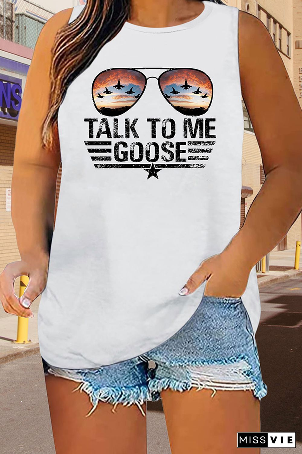 Plus Size Talk to Me Goose Tank Top