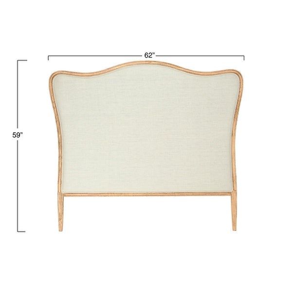 Oak and Linen Headboard - - 34802402