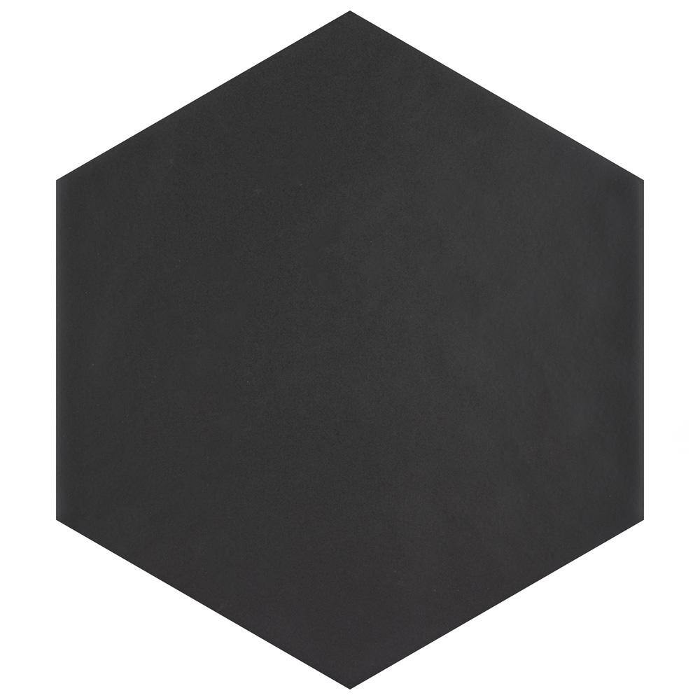 Merola Tile Hexatile Matte Nero 7 in. x 8 in. Porcelain Floor and Wall Tile (7.67 sq. ft.case) FEQ8HMN