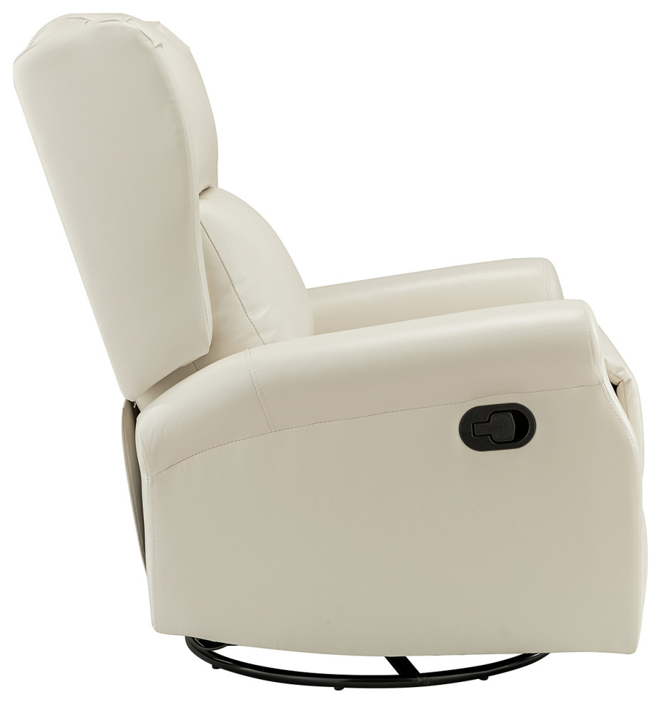 Comfy Faux Leather Manual Swivel Recliner With Metal Base Set of 2   Contemporary   Recliner Chairs   by Karat Home  Houzz