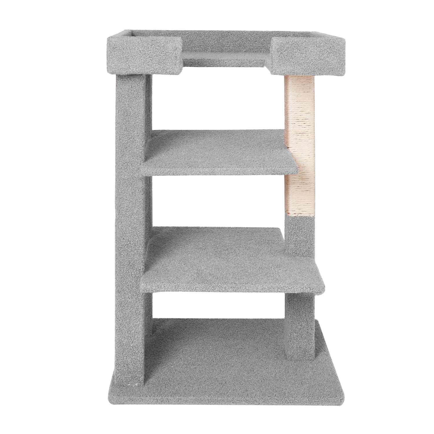 Naomi Home Multi-Level Cat Tree Wooden Furniture， Cat Tower for Large， Small， Little Cats-Color: Terracotta