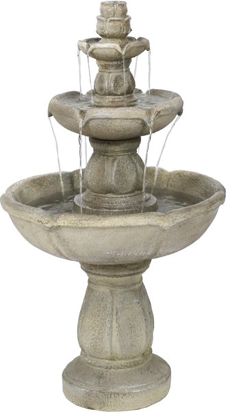 Sunnydaze Decor 3-Tier Birds-foot Delight Outdoor Water Fountain