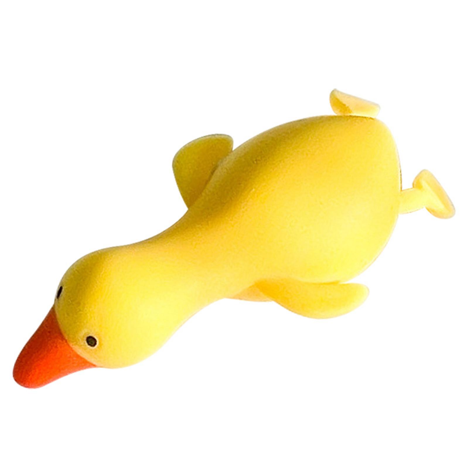 Squeeze Animal Toy Soft Vinyl Rebound Stress Relive Squeezing Pulling Decompression ToyYellow Goose