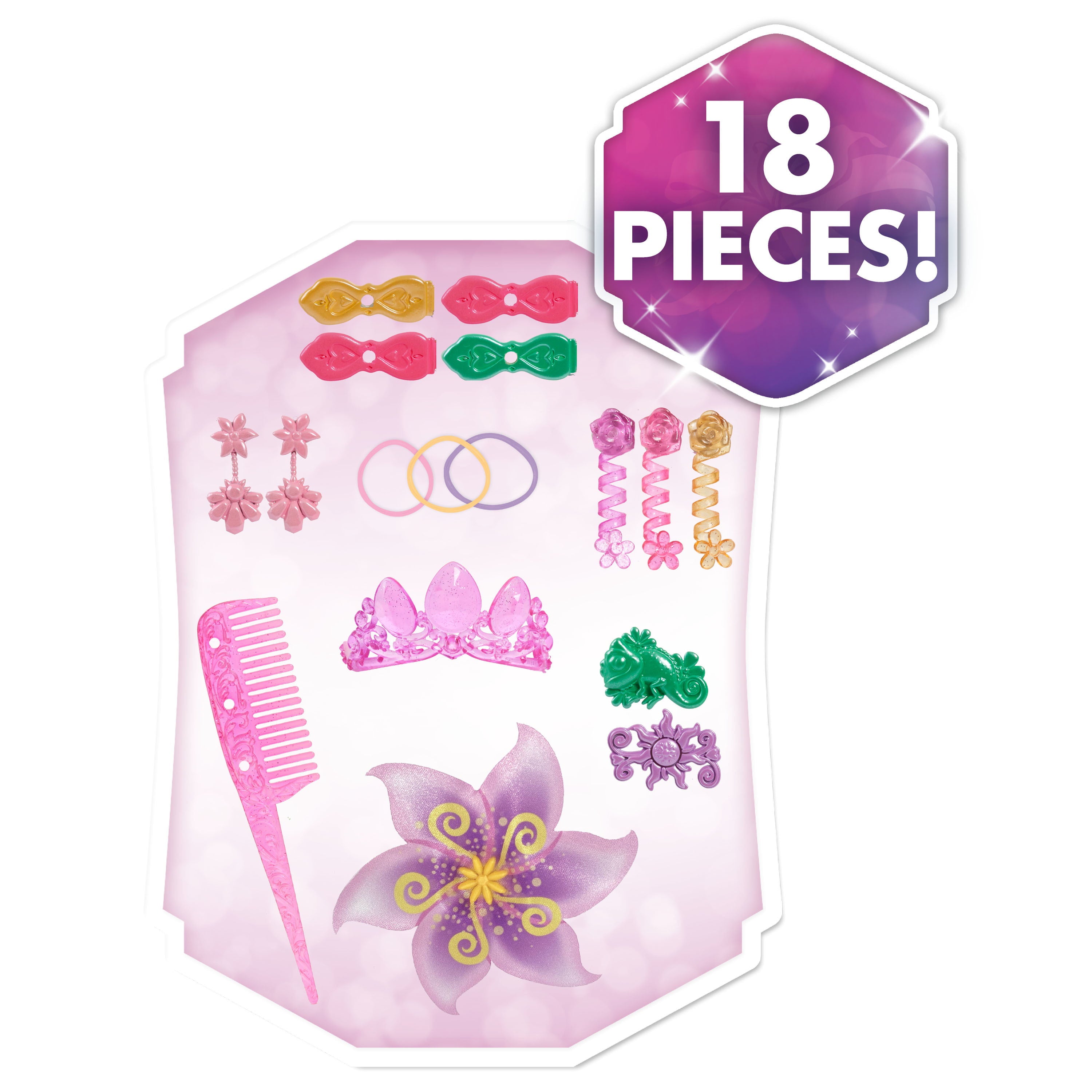 Disney Princess Rapunzel Styling Head, 18-pieces, Pretend Play, Officially Licensed Kids Toys for Ages 3 Up, Gifts and Presents