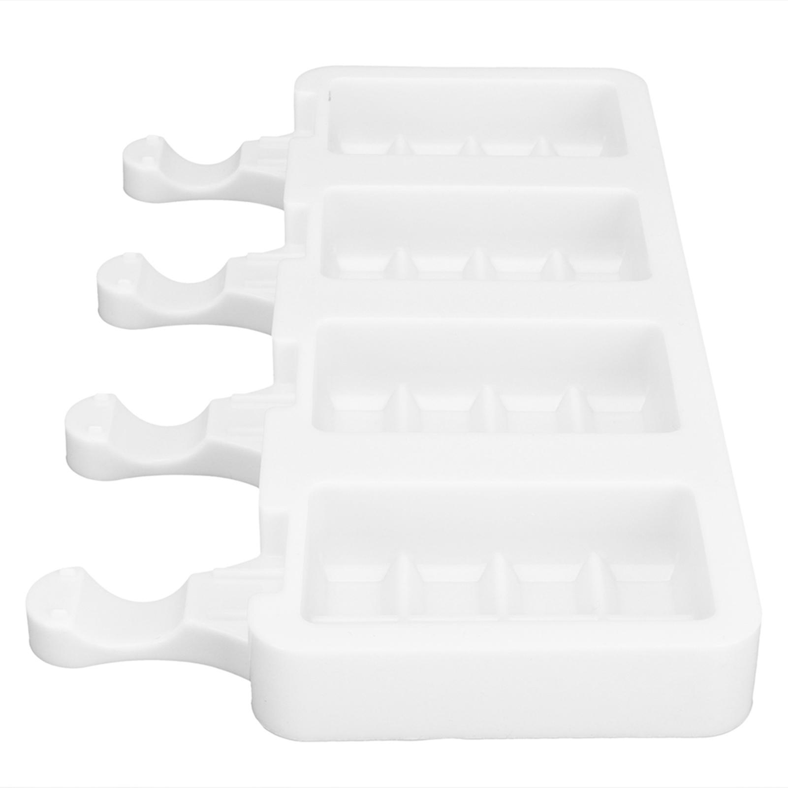 Silicone Popsicle Molds， Reusable 4 Cavities Ice Pop Molds Diy Homemade Ice Cream Molds Small Grid Ice Pop Maker For Kids Adult Diy Party[large]