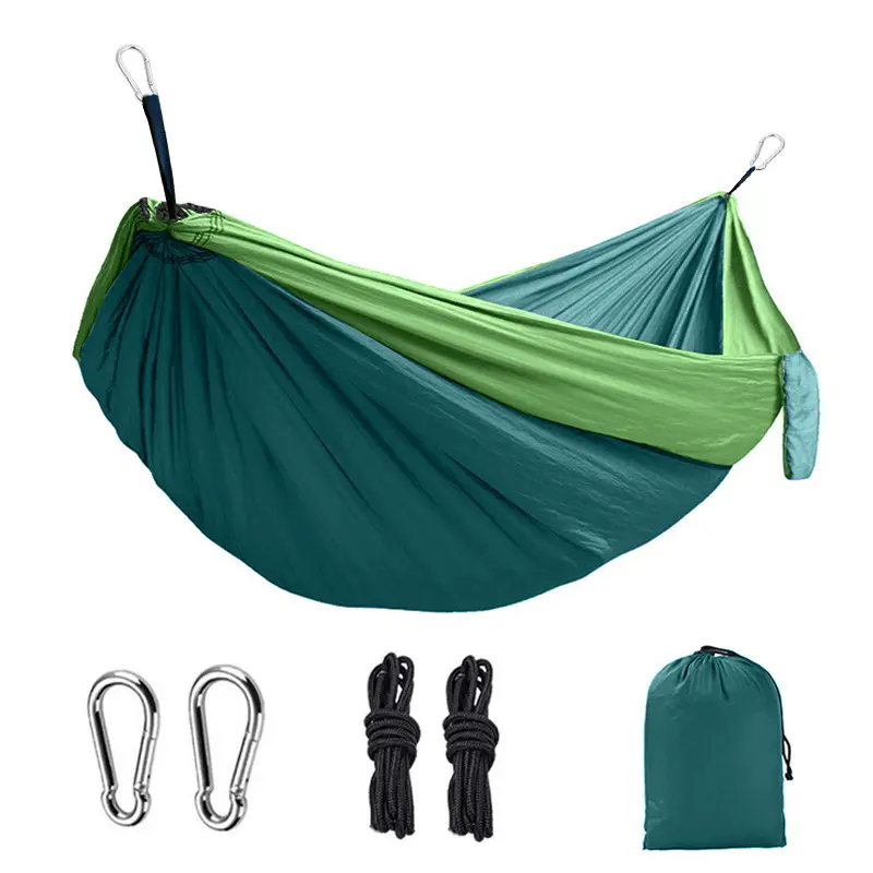 2023 New Trend portable outdoor hammock lightweight four season  camping hammock nylon double hammocks