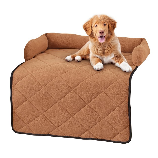 Collections Etc Soft Bolster Pet Bed Protective Couch Cover