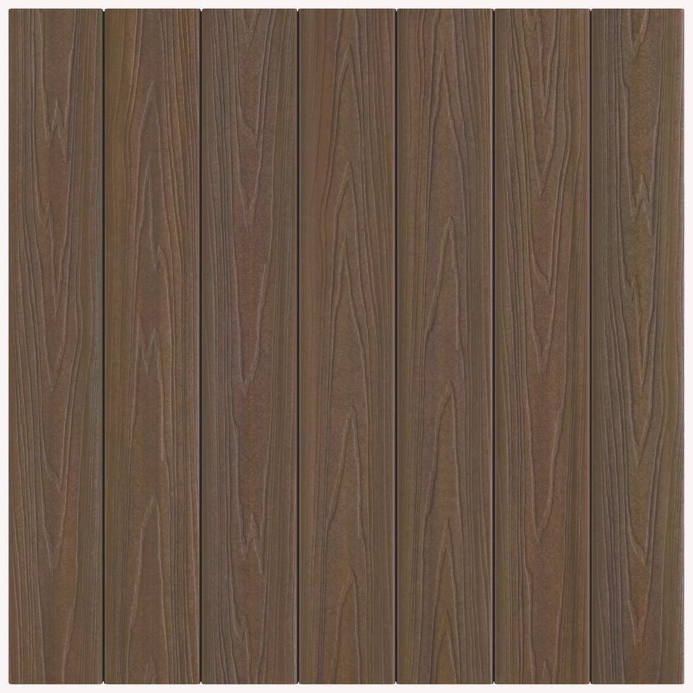 Fiberon ArmorGuard 1516 in. x 5-14 in. x 12 ft.Forest Brown Grooved Edge Capped Composite Decking Board BRDAGG FBR 12