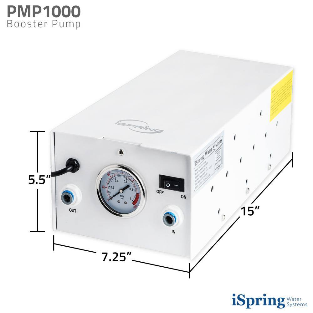 ISPRING PMP1000 Water Booster Pump for High Capacity RO Membrane and Commercial Reverse Osmosis Water Filtration System PMP1000