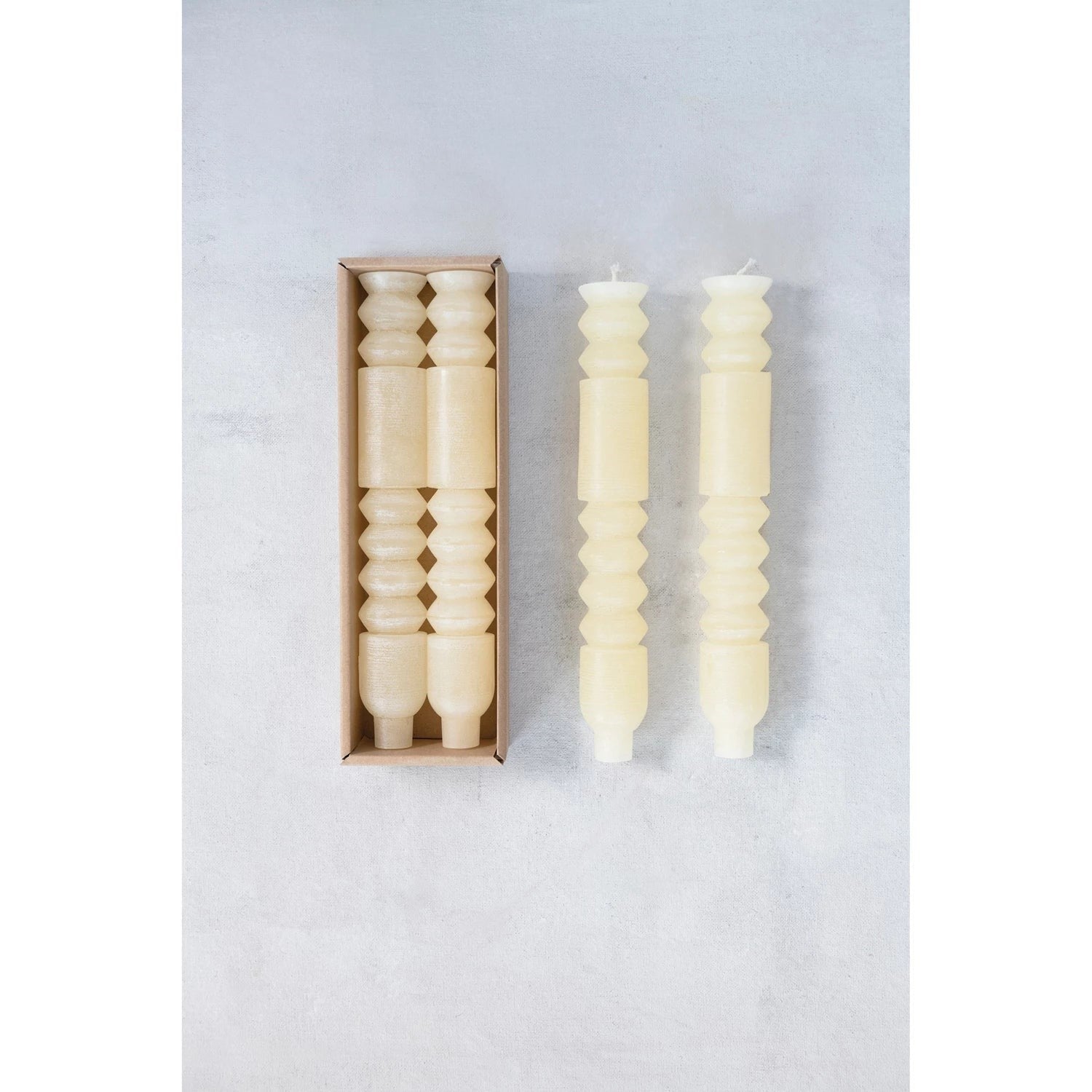 Unscented Totem Taper Candles in Box, Set of 2