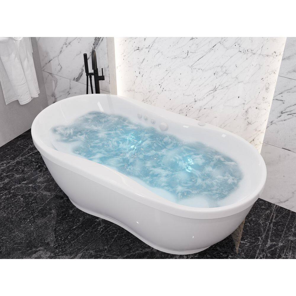 ANZZI Lori 72 in. Acrylic Flatbottom Whirlpool and Air Bathtub in White FT-AZ102