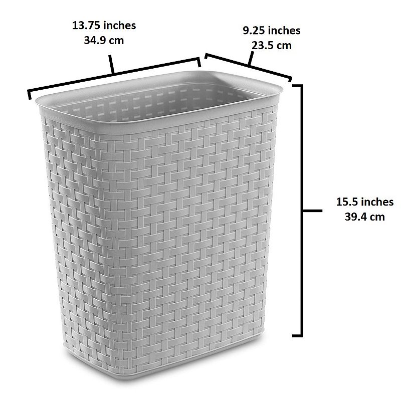 Sterilite Weave 5.8 Gallon Plastic Home/Office Wastebasket Trash Can (6 Pack)