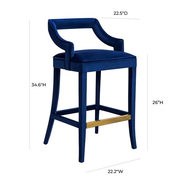  Navy Velvet Counter Stool