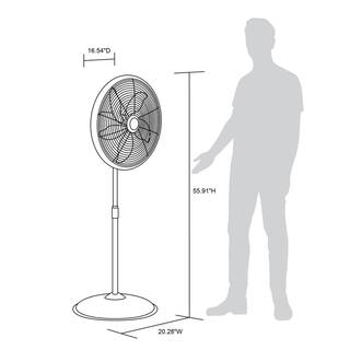 NewAir 18 in. 3-Speed Outdoor Misting Fan and Pedestal Fan Combination with Sturdy All Metal Design for 600 sq. ft. - Brown AF-600