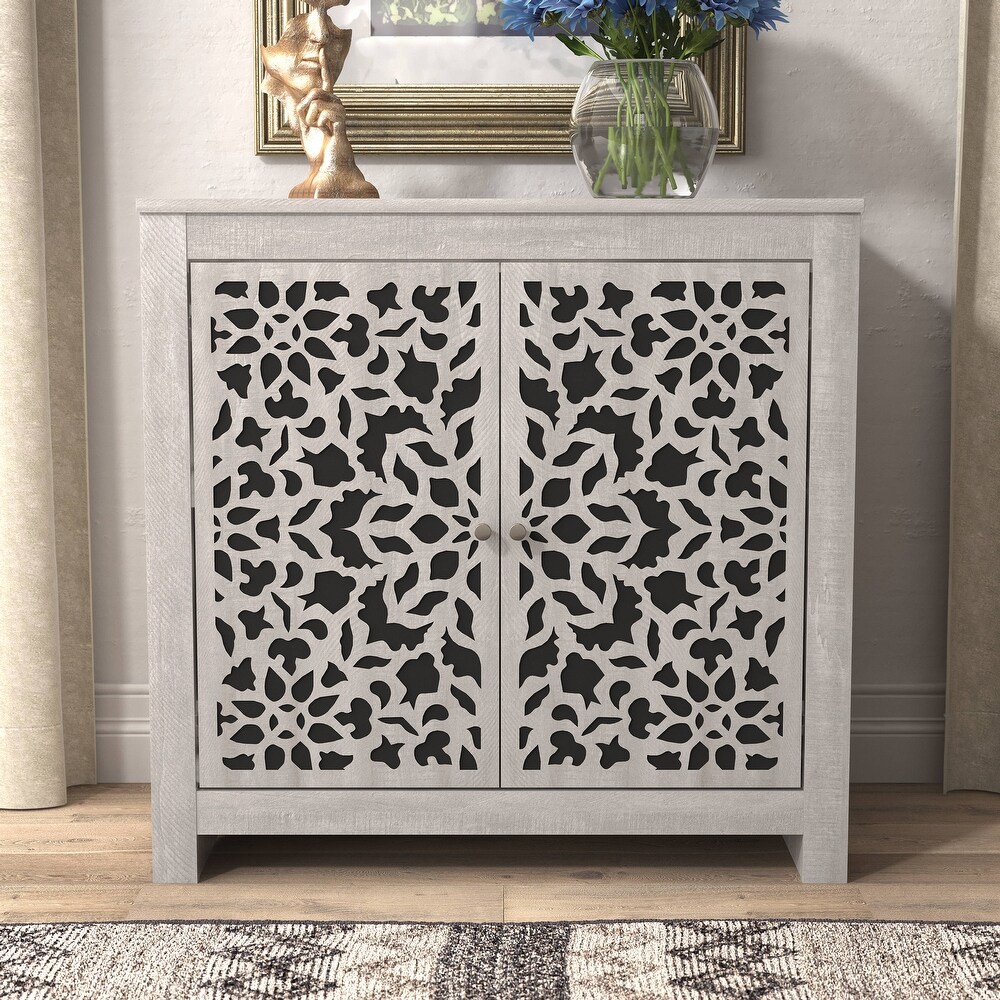 GALANO Culbreath Dusty Gray Oak Accent Cabinet with 2 Doors   30.9\