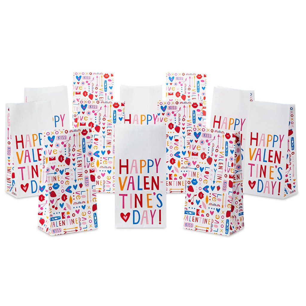 Hallmark  Valentine's Day 12-Pack Assorted Goodie Bags With Stickers