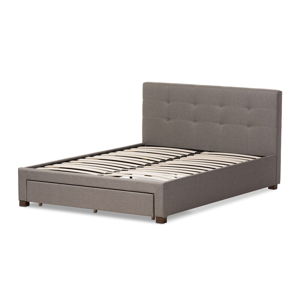 Contemporary Tufted Upholstered Storage Platform Bed by Baxton Studio