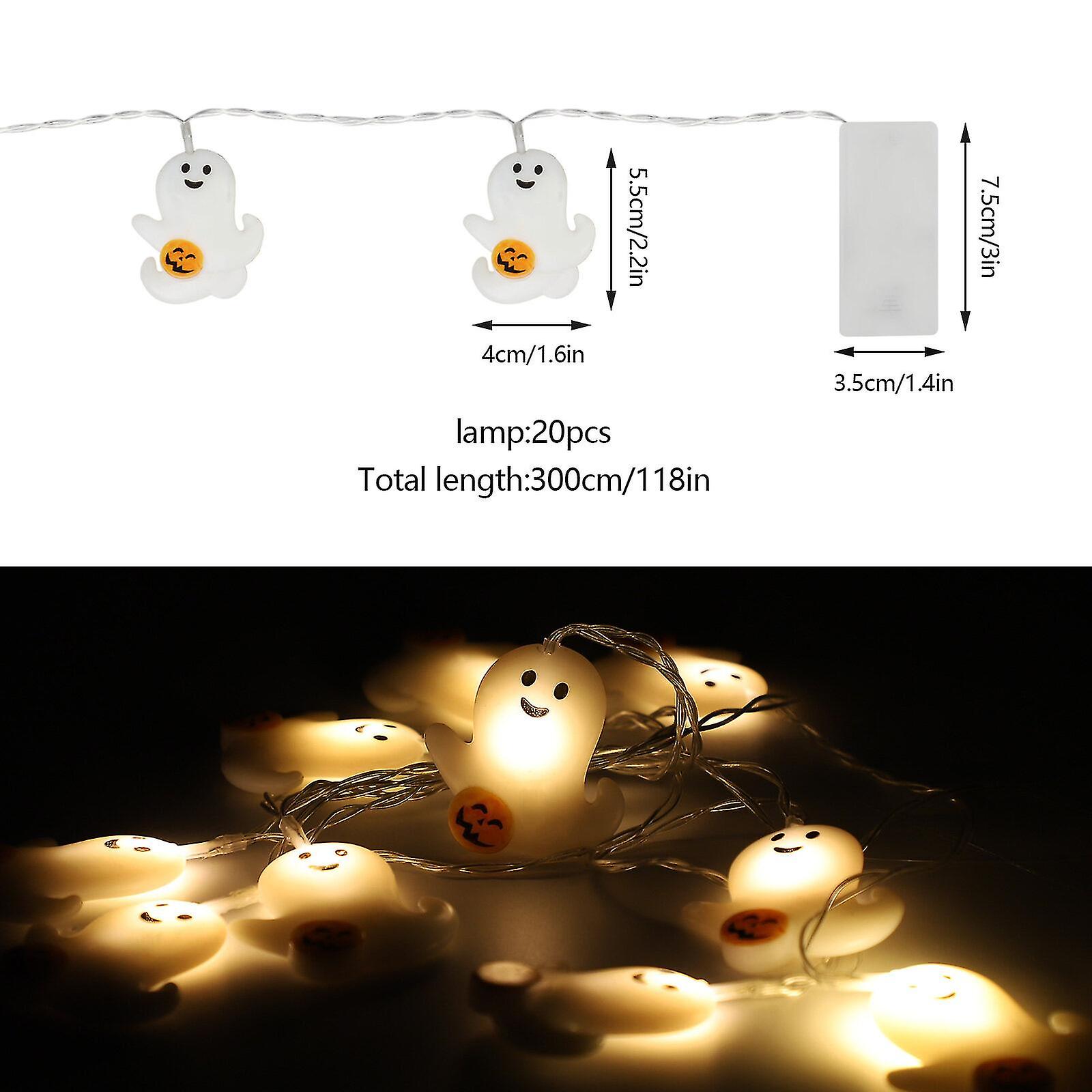 Halloween Lights String - 10ft 20 Led Ghost Tombstone Battery Box String Lights For Indoor/outdoor Decoration