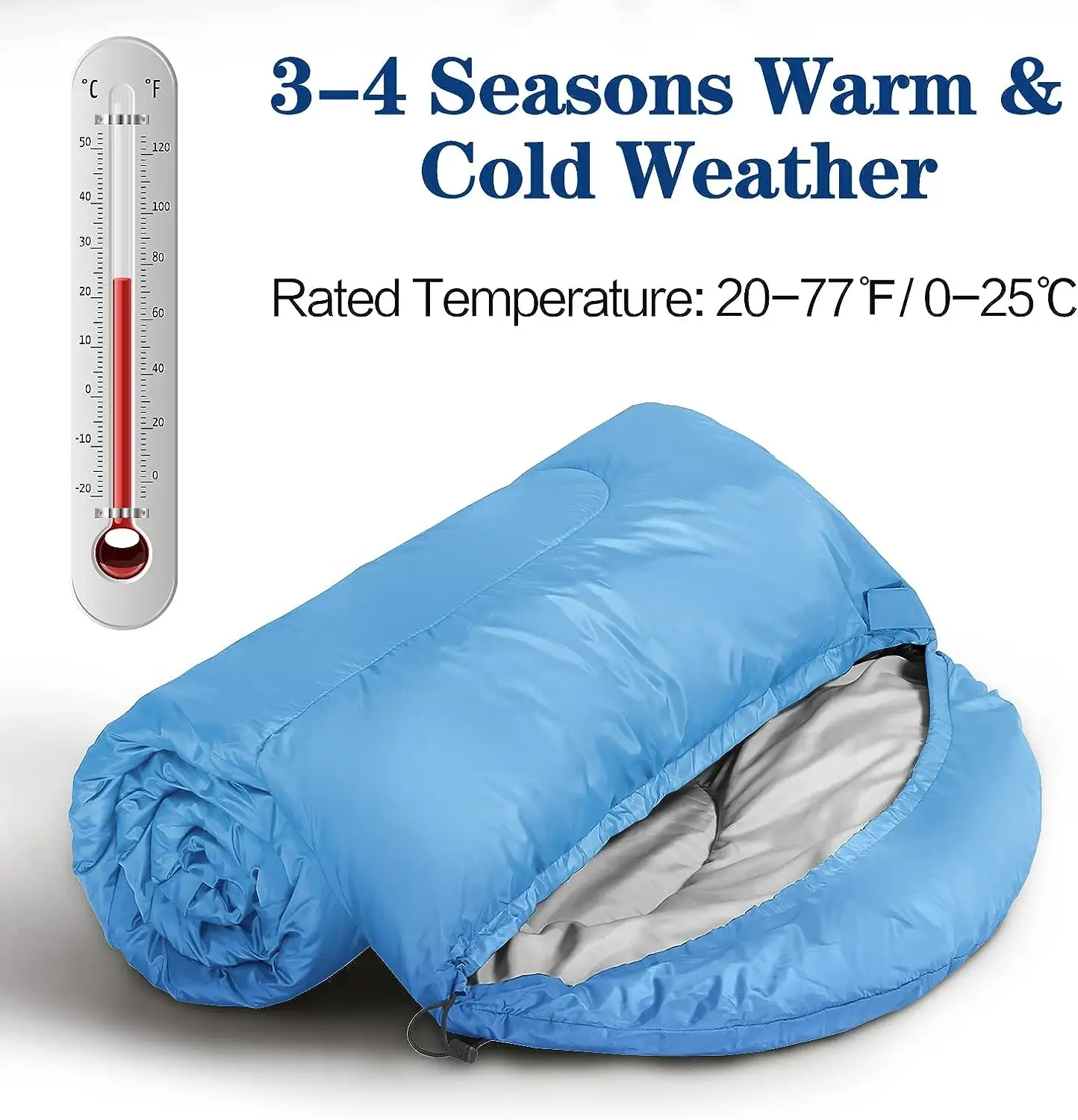 4 Season Polyester Camping Sleeping Bags for Adults Kids   Girls with Storage Bag