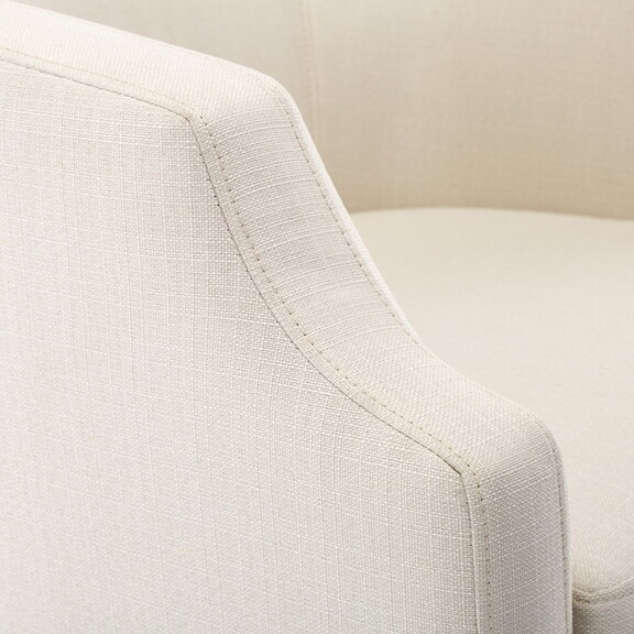 Isabelle Linen Swivel Glider Barrel Chair