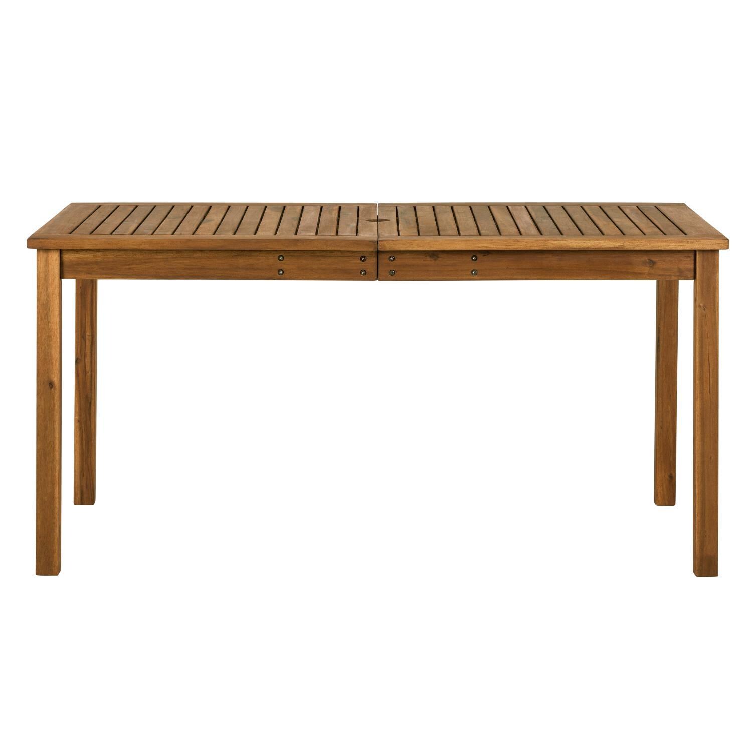 Ultimate Patio Camille Way 60 X 34 Inch Rectangular Brown Acacia Patio Dining Table