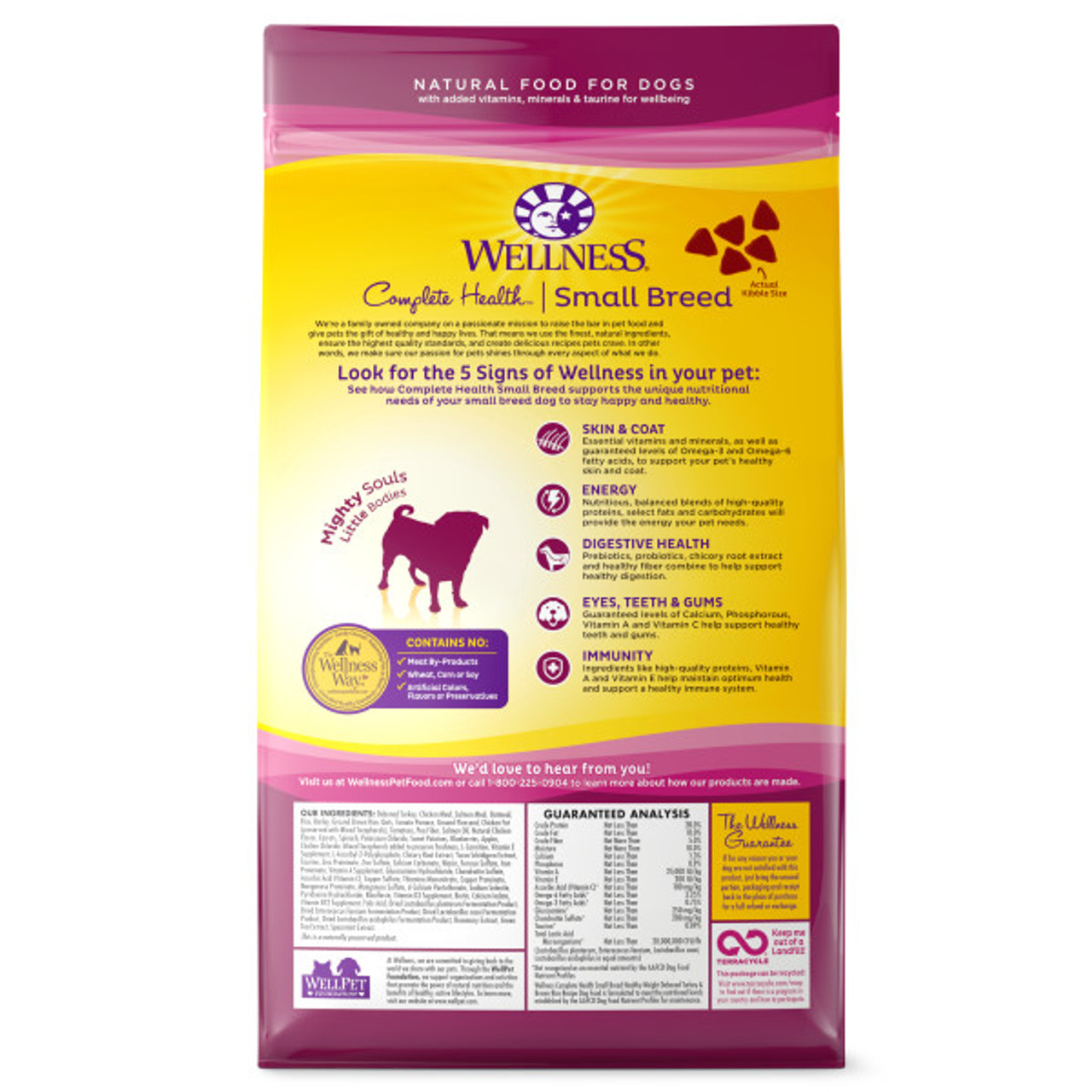 Wellness Small Breed Complete Health Adult Healthy Weight Turkey and Brown Rice Recipe Dry Dog Food