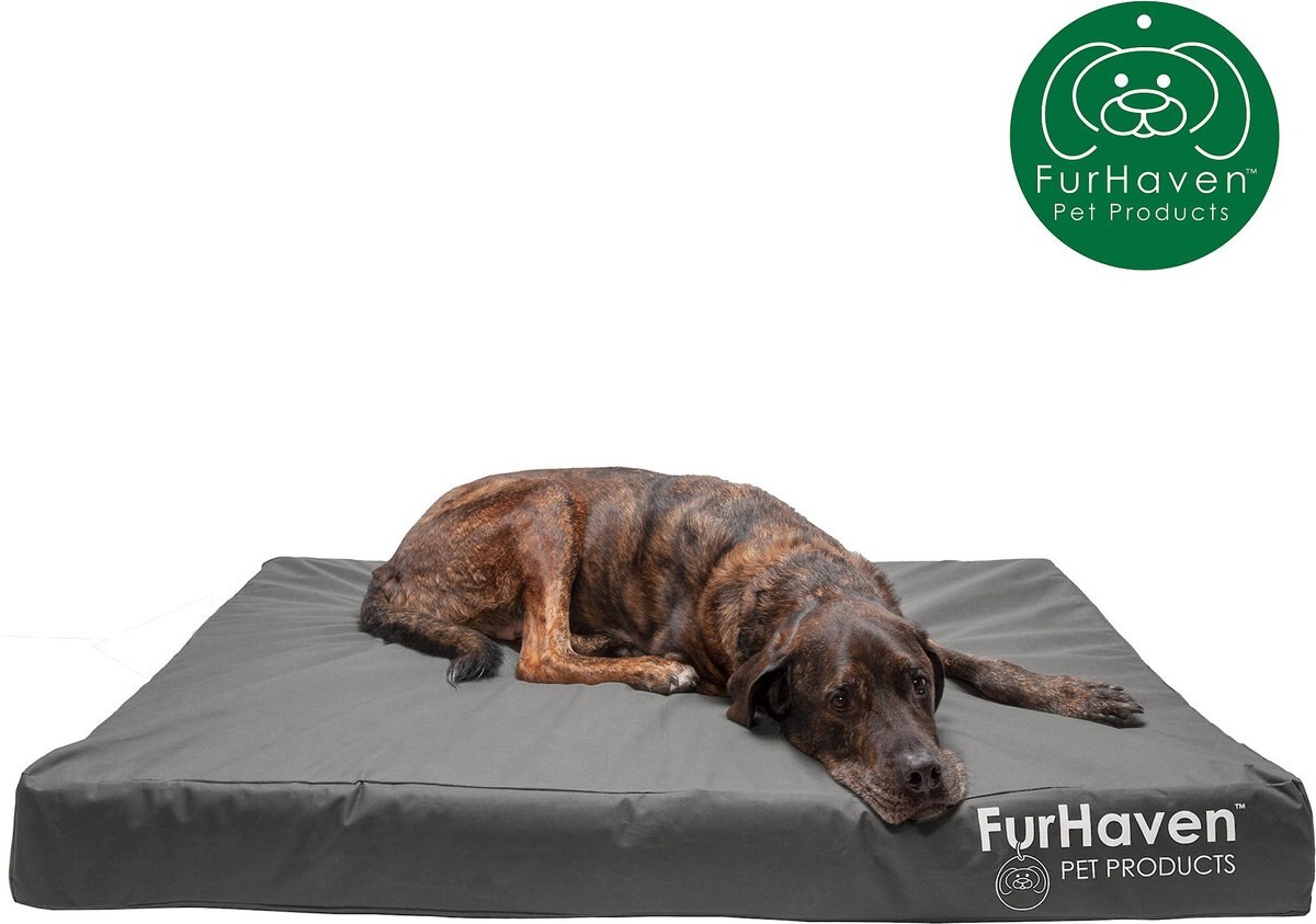 FurHaven Deluxe Oxford Memory Foam Indoor/Outdoor Dog and Cat Bed w/ Removable Cover