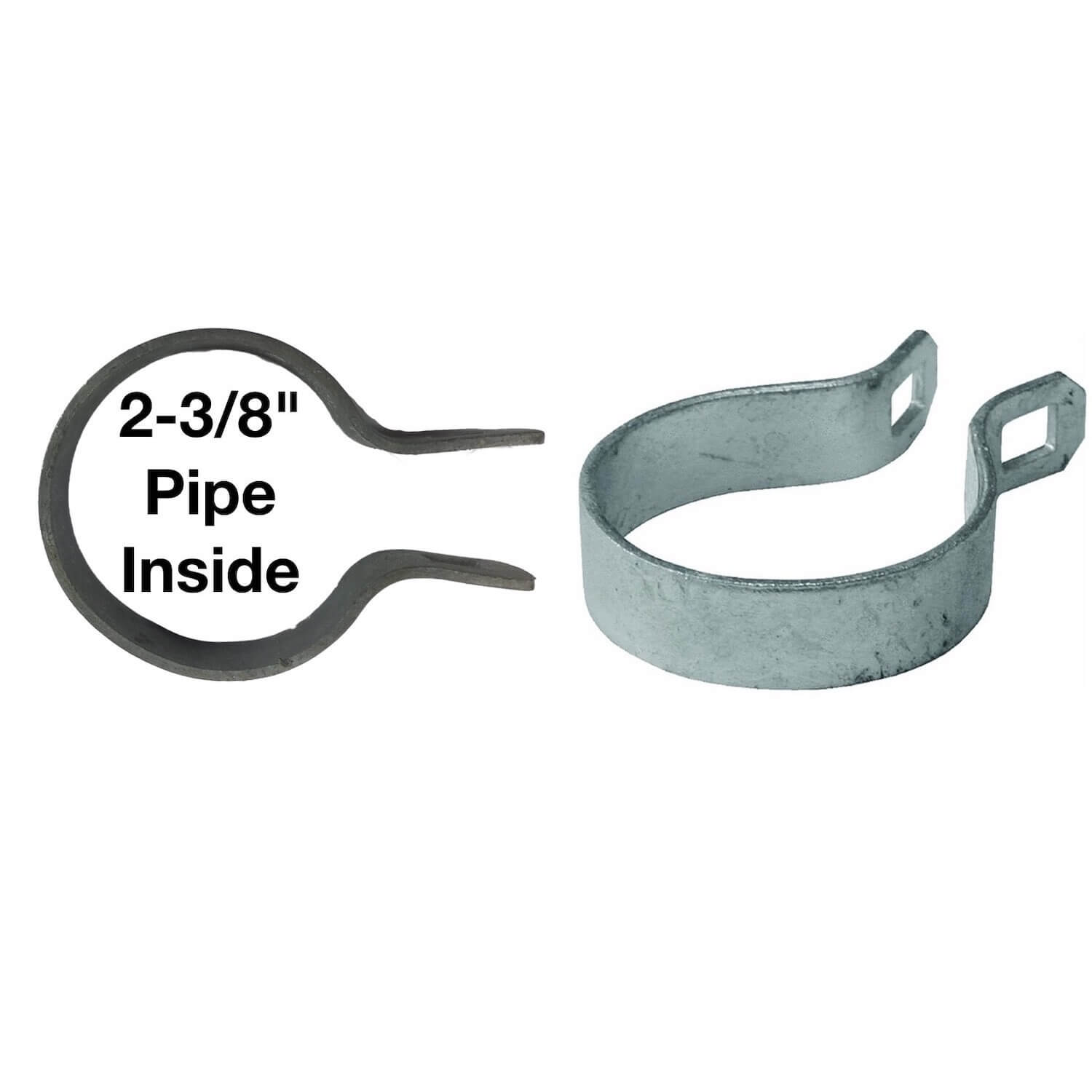 Jake Sales Brand - 2-3/8” Chain Link Brace Band - Galvanized Steel - Each