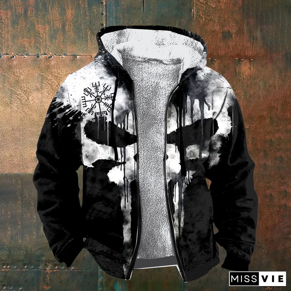 Splash Ink Vikng Skull Training Zipper Up Hoodie