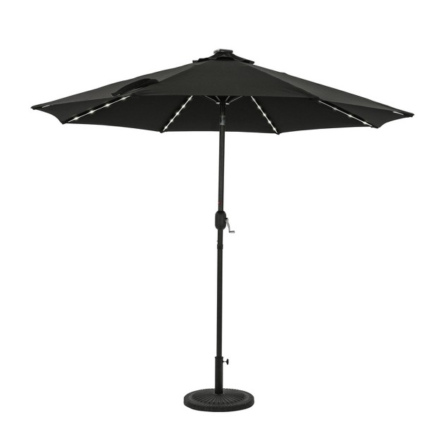 9 x27 X 9 x27 Mirage Ii Fiesta Market Patio Umbrella With Solar Led Tube Lights Black Island Umbrella