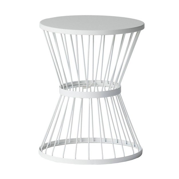 Wrought Iron Patio Side Table White Christopher Knight Home