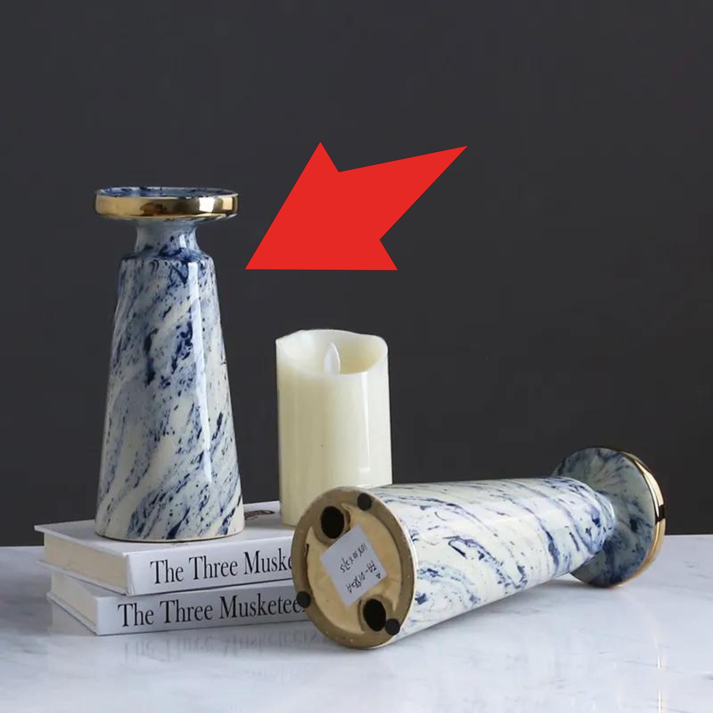 Blue Quicksand Candle Holder Fa-D1982B