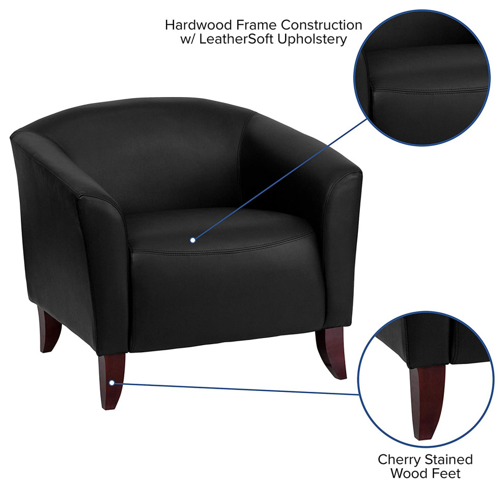 Contemporary Accent Chair  Faux Leather Seat and Slightly Curved Back   Transitional   Armchairs And Accent Chairs   by Decor Love  Houzz