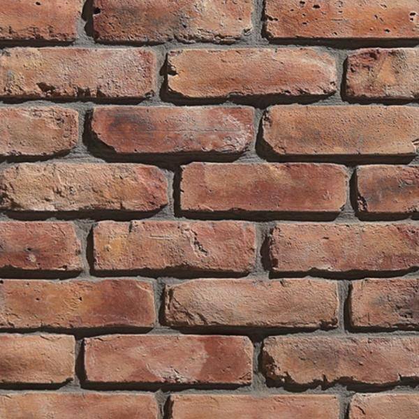 Koni Brick Old Chicago Rosse 7.08 in. x 2.50 in. Thin Brick 7.87 lin. ft. Corners Manufactured Stone Siding KBCR-238RSE