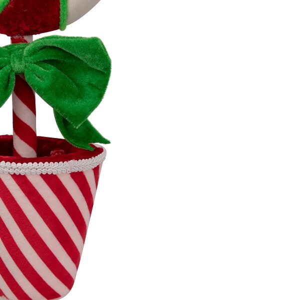 Plush Potted Peppermint Twist Lollipop Christmas Decoration