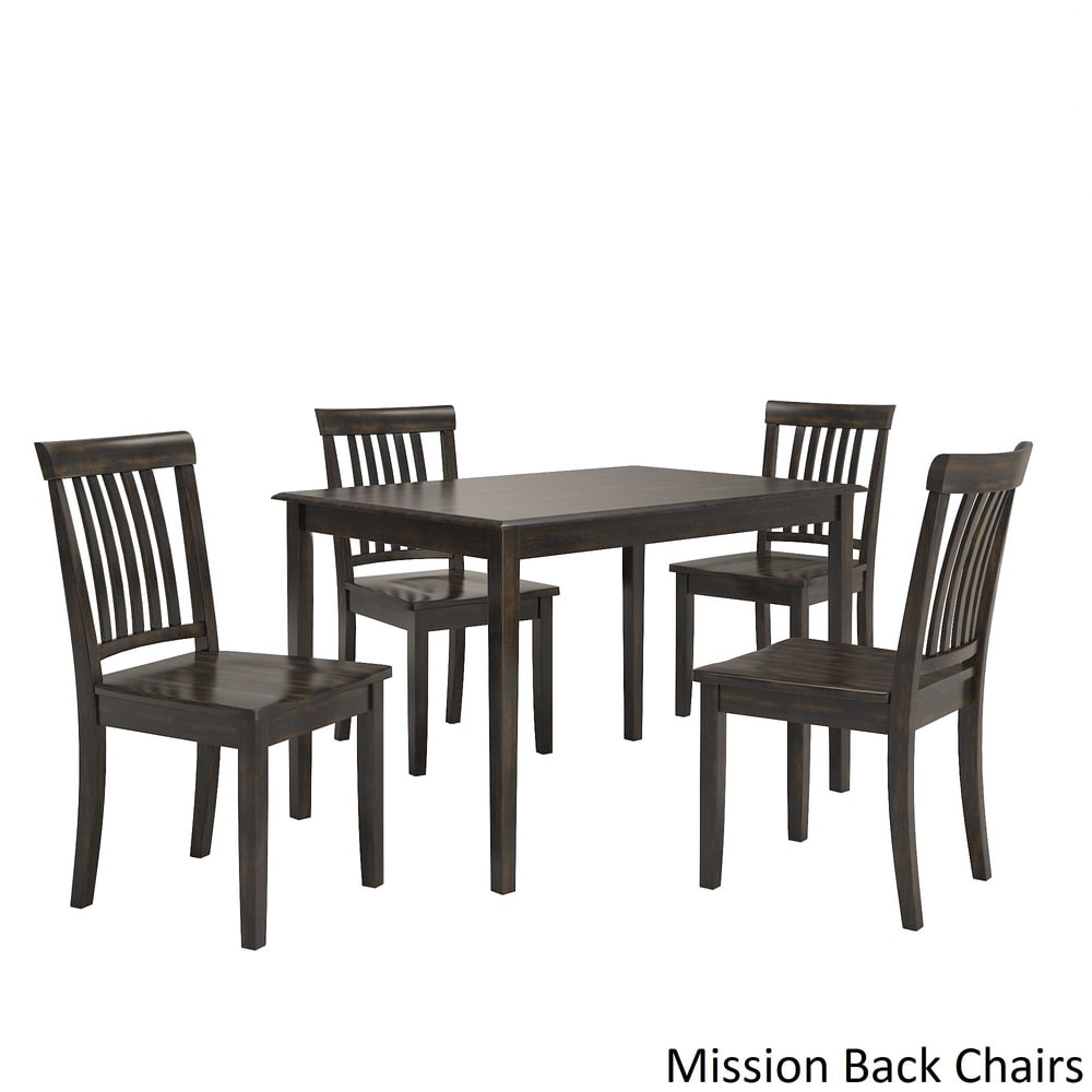 Wilmington II 48 Inch Rectangular Antique Black 5 Piece Dining Set by iNSPIRE Q Classic