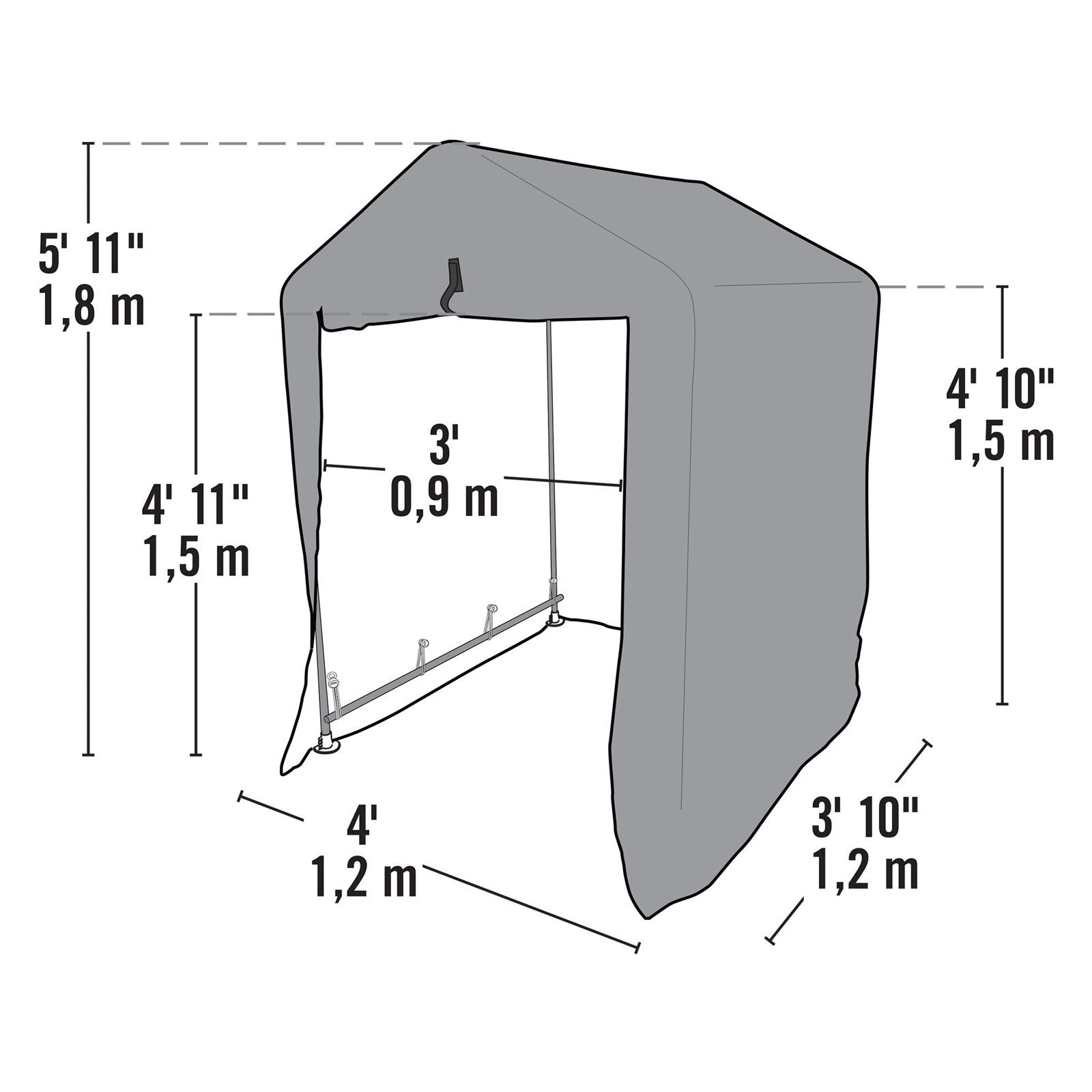 ShelterLogic 70388 4 x 4 x 6 in. Peak Garden Shed&#44; Green